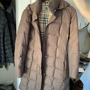 Burberry size small winter long puffer coat excellent condition